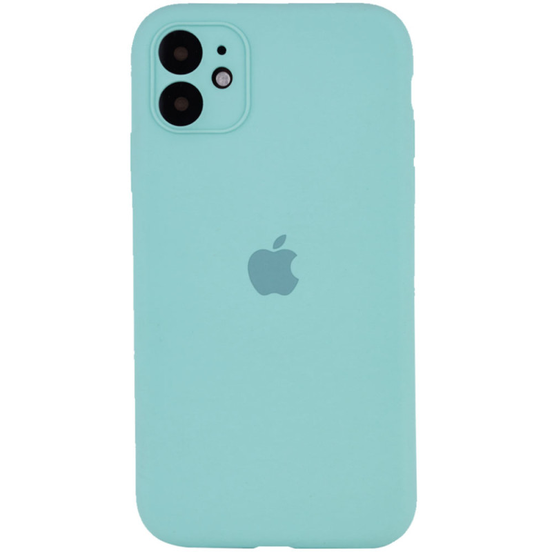 Чохол Silicone Case Full Camera Protective (AA) на Apple iPhone 12 (6.1") (Бірюзовий / Marine Green)