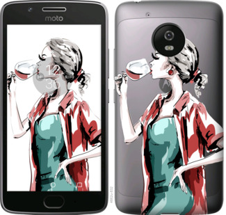 

Чехол Девушка с бокалом для Motorola Moto G5 841824
