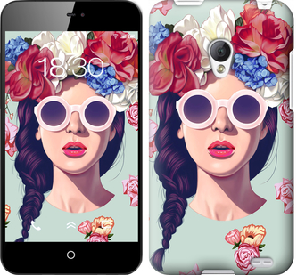 

Чохол Дівчина з квітами на Meizu MX2 298154