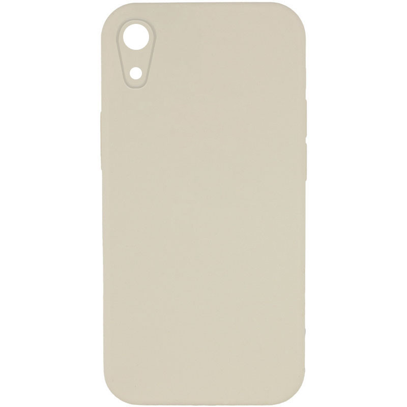 Silicone Case Square Full Camera Protective (AA) NOLOGO на Apple iPhone XR (6.1") (Бежевий / Antigue White)