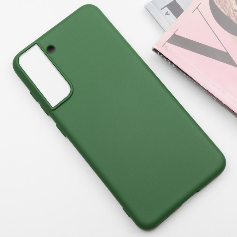 Фото Чехол Silicone Cover Lakshmi (AA) для Samsung Galaxy S21 (Зеленый / Dark green) на vchehle.ua