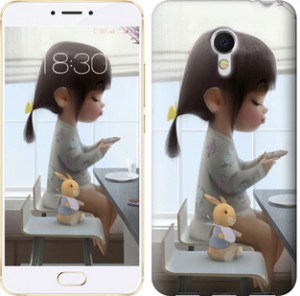 Чехол Милая девочка с зайчиком для Meizu MX6