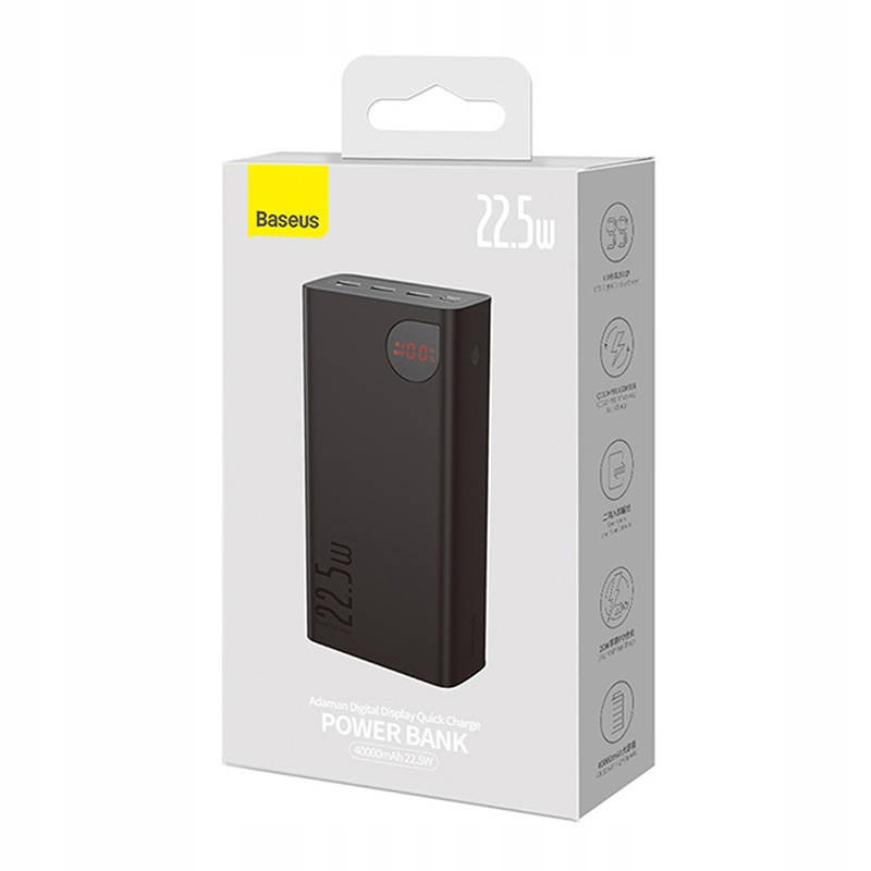 Замовити Уцінка Портативне ЗУ Power Bank Baseus Adaman Digital Display 22.5W 40000mAh (PPAD020101) (Розкрита упаковка / Black) на vchehle.ua