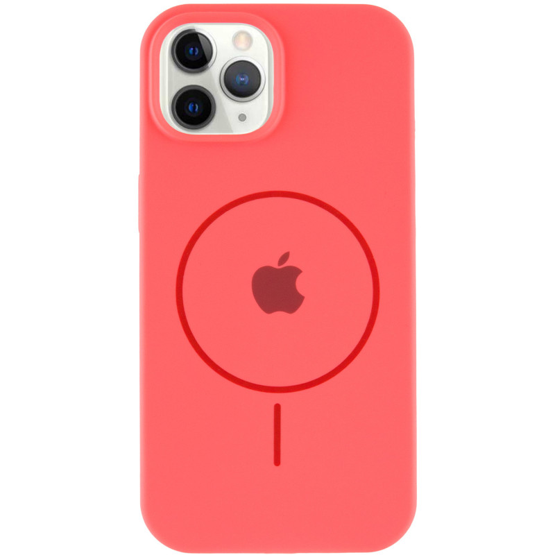 Фото Чехол Silicone Case Full Protective (AA) with Magnetic Safe для Apple iPhone 11 Pro Max (6.5") (Арбузный / Watermelon red) на vchehle.ua