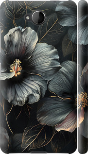 Чехол Черные цветы для Nokia Lumia 650