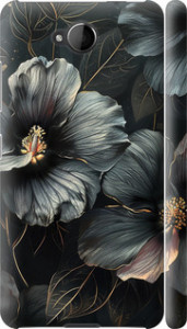 Чехол Черные цветы для Nokia Lumia 650