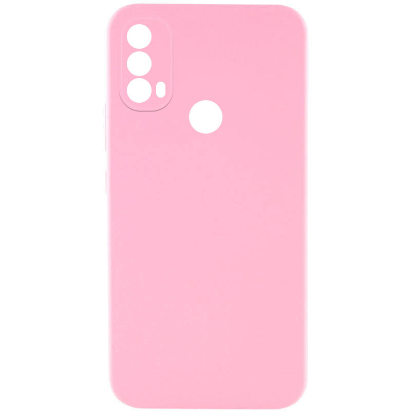 Чохол Silicone Cover Lakshmi Full Camera (AAA) на Motorola Moto E40 (Рожевий / Light pink)