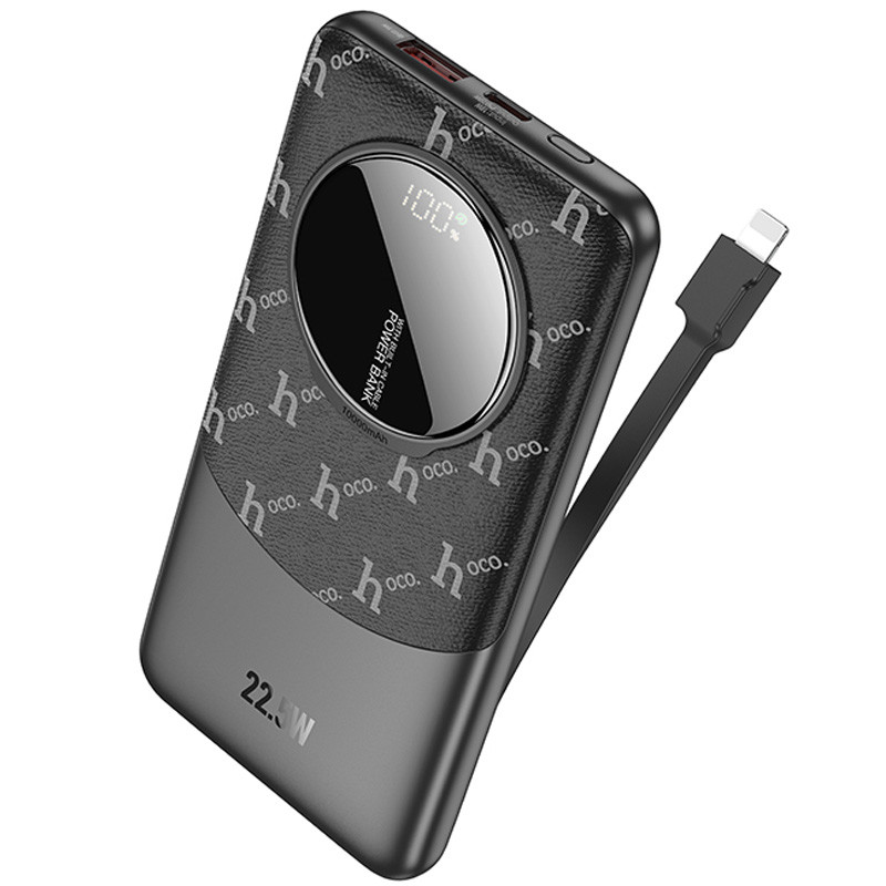Фото Портативний ЗП Power Bank Hoco Q29 Nobility 22.5W+PD20W + Lightning 10000 mAh (Black) на vchehle.ua