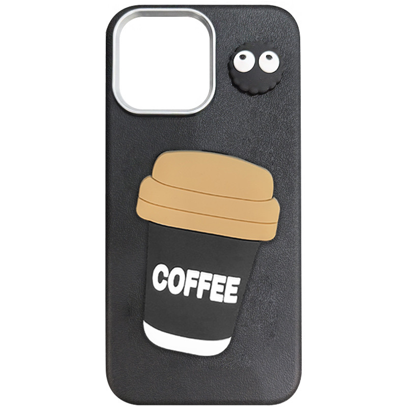 Чехол TPU Leather Toys для Apple iPhone 13 / 14 (6.1") (Coffee / Black)