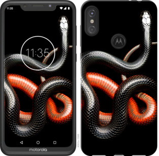 

Чехол Красно-черная змея на черном фоне для Motorola One Vision 782243