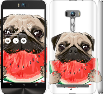 

Чехол Мопс и арбуз для Asus ZenFone Selfie ZD551KL 843957