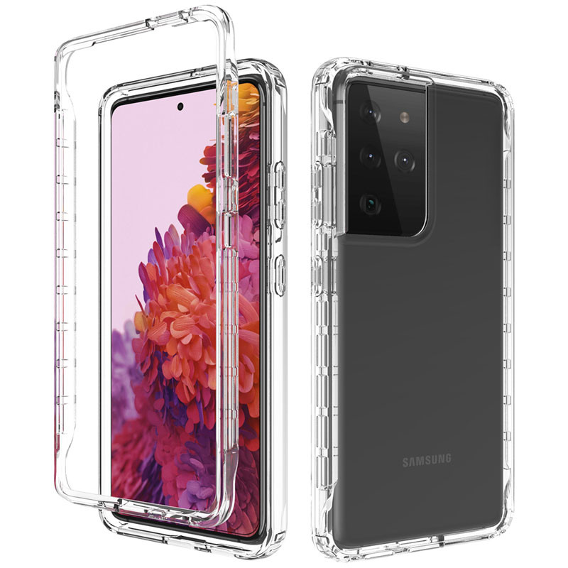 Чохол TPU + PC Full Body з захистом 360 на Samsung Galaxy S21 Ultra (Прозорий)