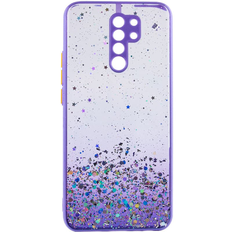 TPU чохол Spangle star із захистом камери на Xiaomi Redmi 9 (Бузковий)