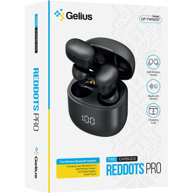 Купить Беспроводные наушники Gelius Pro Reddots Pro TWS GP-TWS037 (Black) на vchehle.ua