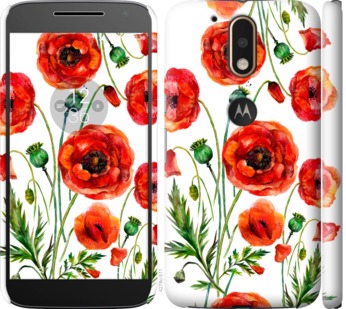 

Чехол Нарисованные маки для Motorola Moto G4 / G4 Plus 744237