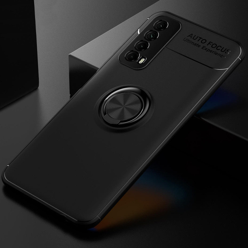 TPU чохол Deen ColorRing під магнітний тримач (opp) на Huawei P Smart (2021) / Y7a (Чорний / Чорний) в магазині vchehle.ua
