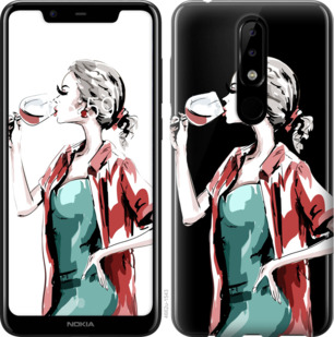 

Чохол Дівчина з келихом на Nokia 5.1 Plus 878706
