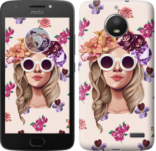 

Чехол Девушка с цветами v2 для Motorola Moto E4 690590