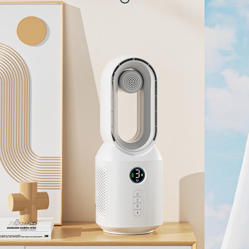Фото Настольный вентилятор F8 3in1 с Bluetooth-динамиком и ночником 4000mAh (White) на vchehle.ua