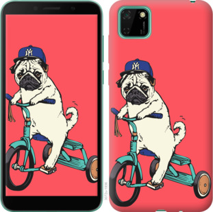 

Чохол Мопс на велосипеді на Huawei Y5p 936256