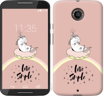 

Чехол Единорожка в пончике для Motorola Moto X2 719605