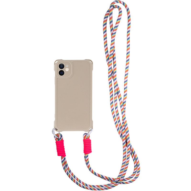 Чехол TPU CrossBody with straps для Apple iPhone 12 (6.1") (Antique White)