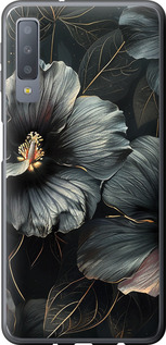 Чохол Чорні квіти на Samsung Galaxy A7 (2018) A750F