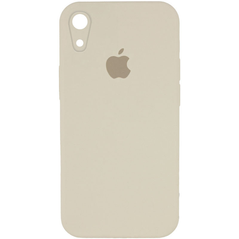 Чехол Silicone Case Square Full Camera Protective (AA) для Apple iPhone XR (6.1") (Бежевый / Antique White)