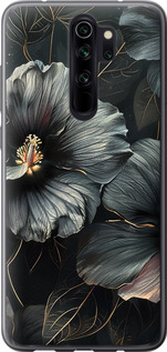 Чехол Черные цветы для Xiaomi Redmi Note 8 Pro