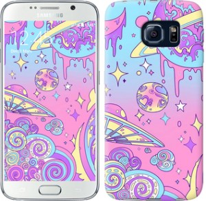 Чехол Розовая галактика для Samsung Galaxy S6 G920
