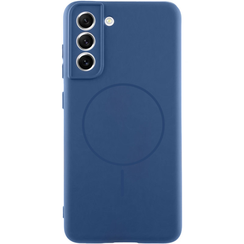 Чехол Silicone Cover Lakshmi Full Camera (AA) with MagFit для Samsung Galaxy S21 FE (Синий / Navy Blue)