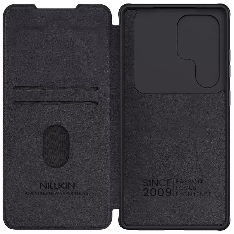Фото Кожаный чехол-книжка Nillkin Qin Pro Camshield для Samsung Galaxy S25 Ultra (Черный) в магазине vchehle.ua