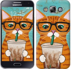 Чехол Зеленоглазый кот в очках для Samsung Galaxy E5 E500H