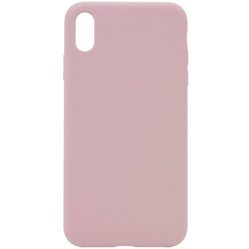 Чехол Silicone Case Full Protective (AA) NO LOGO для Apple iPhone X / XS (5.8") (Розовый / Pink Sand)