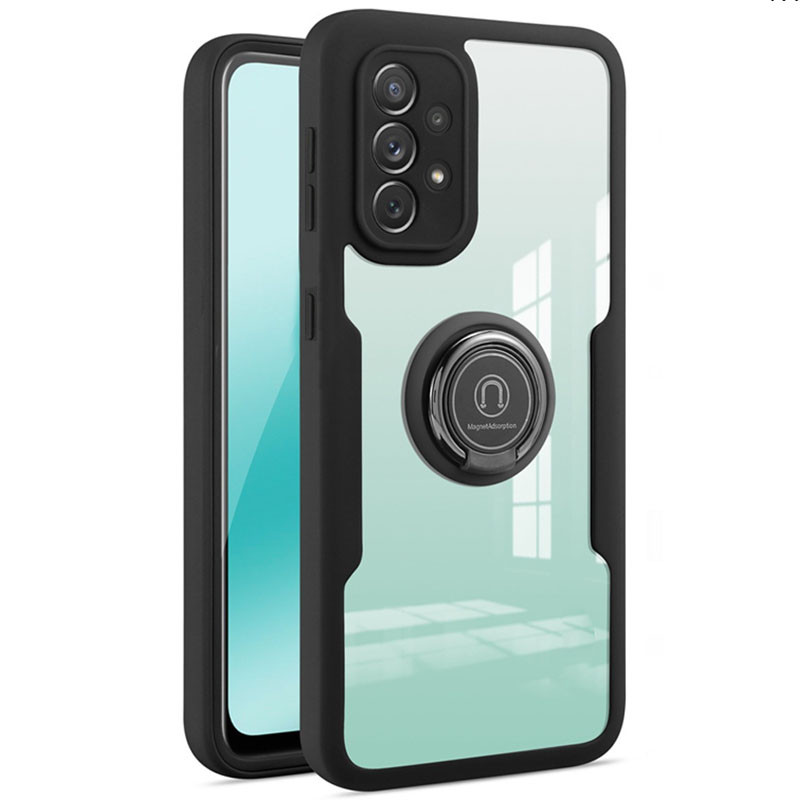 

TPU+PC чохол Crystal Ring 360 для Samsung Galaxy A72 5G (Чорний) 1212123