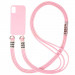 Чехол Cord case c длинным цветным ремешком для Samsung Galaxy S22+ (Розовый / Light pink)