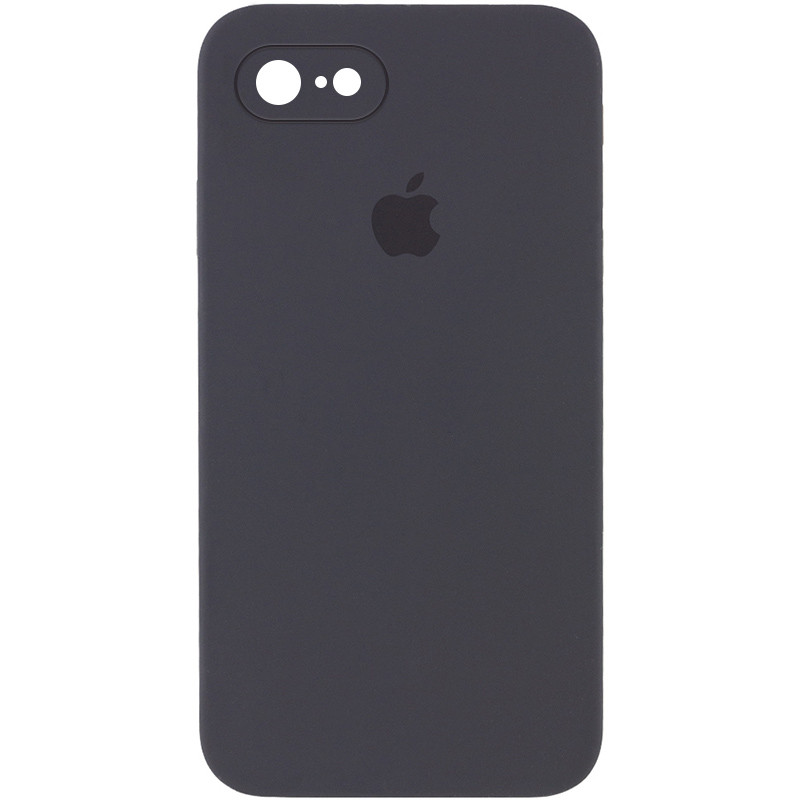 Чохол Silicone Case Square Full Camera Protective (AA) на Apple iPhone 7 / 8 / SE (2020) (4.7") (Сірий / Dark Gray)