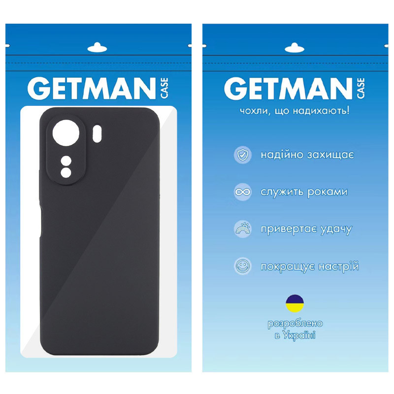 Чехол TPU GETMAN Liquid Silk Full Camera для Xiaomi Redmi 13C / Poco C65 (Черный / Black) в магазине vchehle.ua