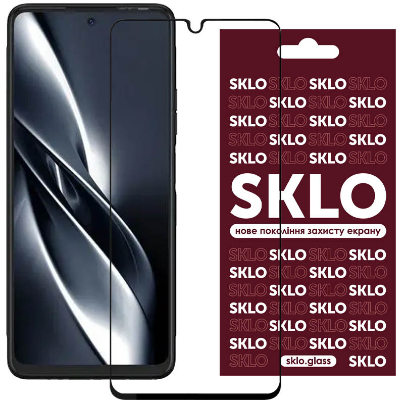 Защитное стекло SKLO 3D для TECNO Pova 3 (LF7n) (Черный)