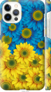 Чехол Жёлто-голубые цветы для iPhone 12 Pro
