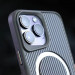 Купити TPU+PC чохол Metal Buttons with Magnetic Safe Carbon Ring на Apple iPhone 15 Pro (6.1") (Сірий) на vchehle.ua