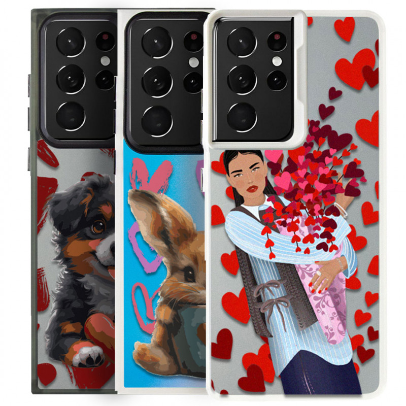 TPU+PC чохол TakiTaki Love magic glow для Samsung Galaxy S21 Ultra