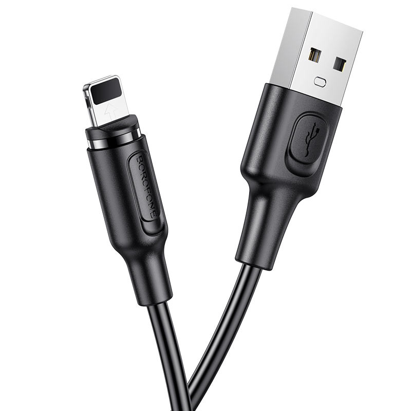 Фото Дата кабель Borofone BX41 Amiable USB to Lightning (1m) (Черный) на vchehle.ua