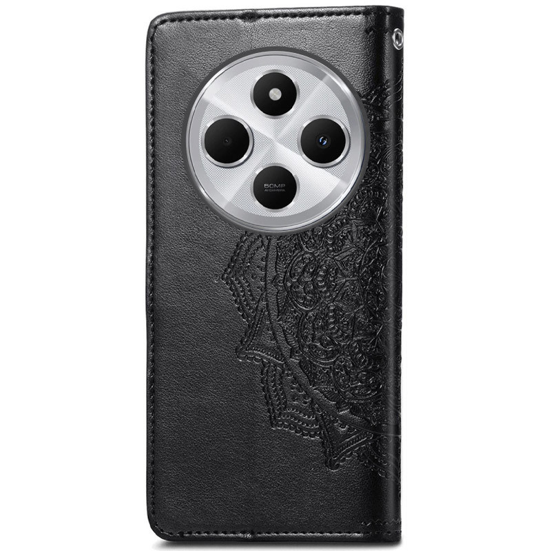 Фото Кожаный чехол-книжка Art Case с визитницей для Xiaomi Redmi 14C / Poco C75 (Черный) на vchehle.ua