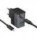 Фото СЗУ Hoco CS73A Star Speed PD30W+QC3.0 (1USB-A/1C) + кабель Type-C to Lightning (Midnight Black) на vchehle.ua