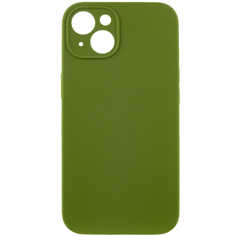 Чохол Silicone Case Full Camera Protective (AA) NO LOGO на Apple iPhone 14 (6.1") (Зелений / Dark Olive)