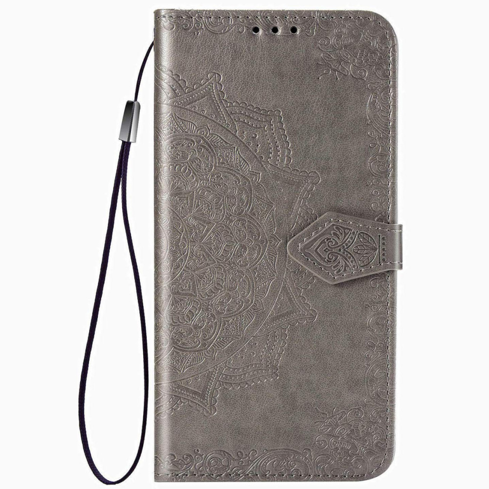 Кожаный чехол-книжка Art Case с визитницей для Xiaomi Redmi Note 8 Pro (Серый) в магазине vchehle.ua