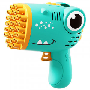 Пистолет для мыльных пузырей Dinosaur Bubble Gun с насадкой на 40 отверстий 50ml