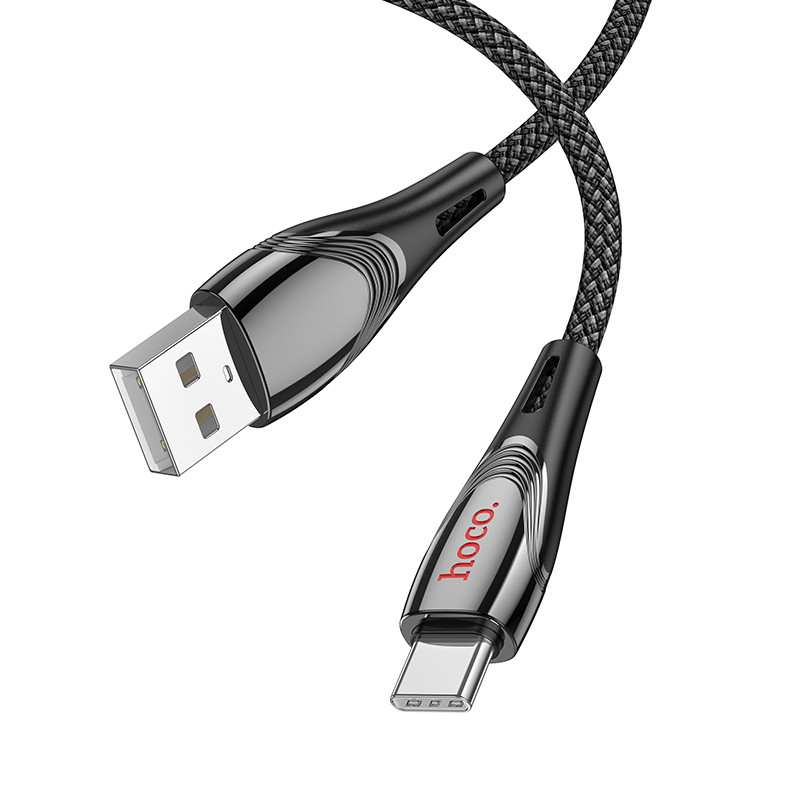 Фото Дата кабель Hoco U133 Monte USB для Type-C (1.2m) (Black) в маназині vchehle.ua