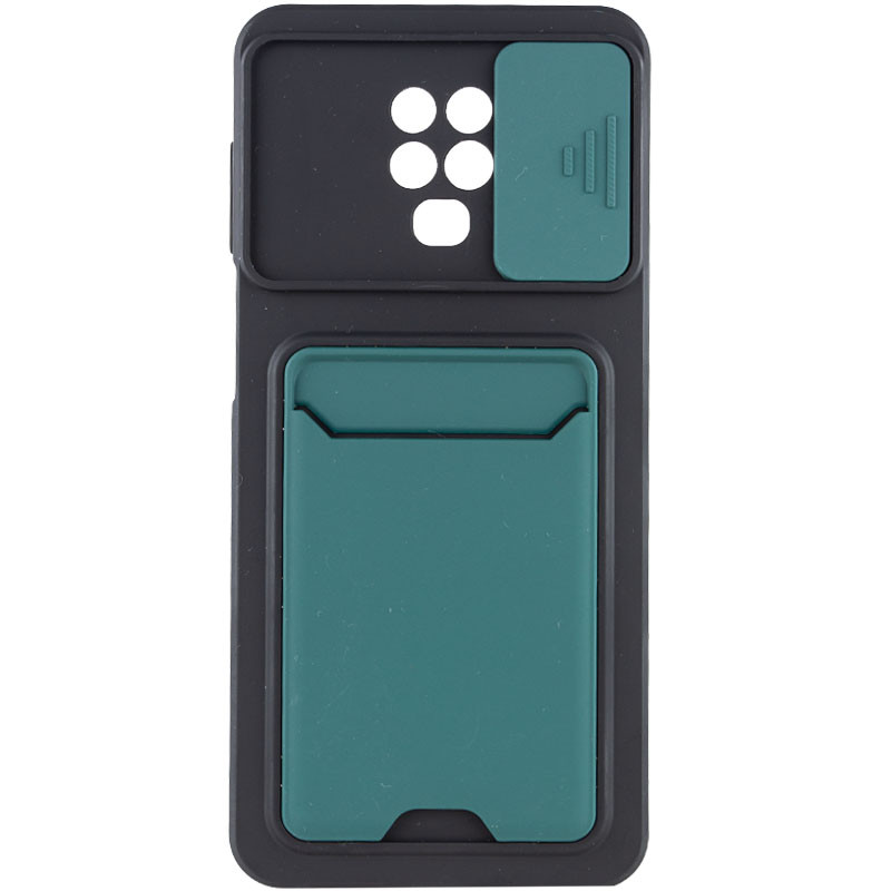 

TPU+PC чохол Card Holder для Xiaomi Redmi Note 9 Pro (Зелений) 1213603